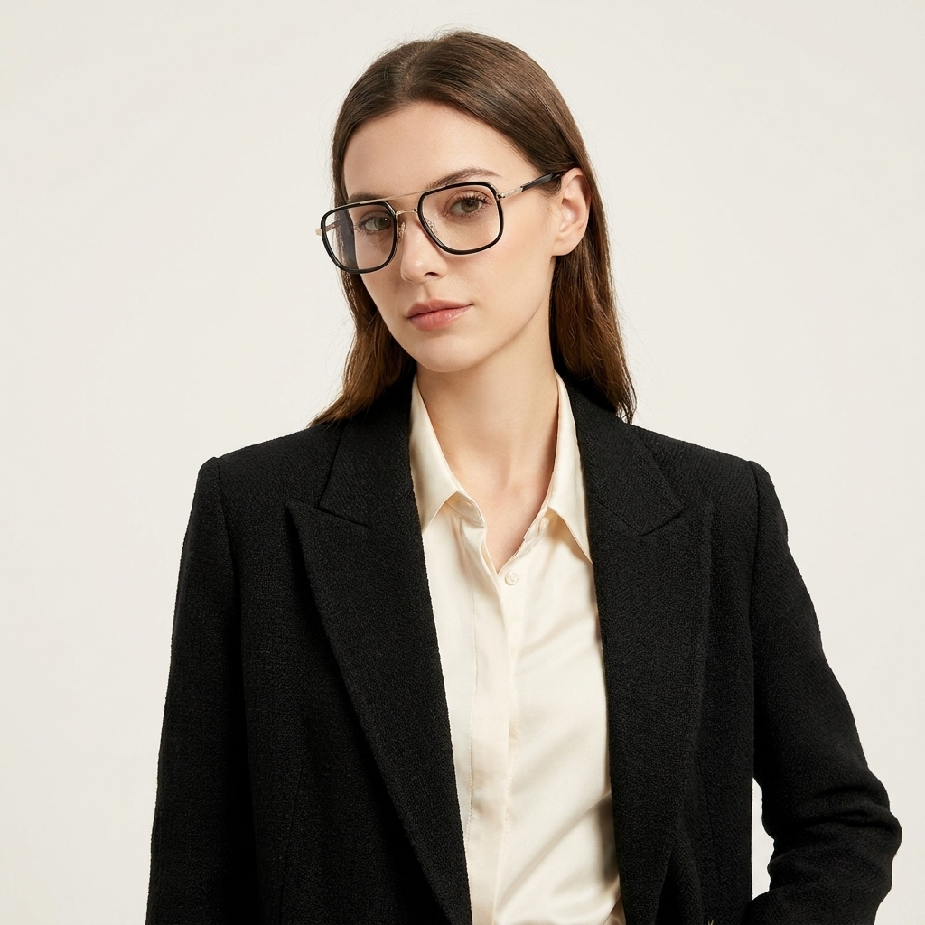 OG Crystal Sovereign | Luxury Transparent Gold Navigator Frame Eyewear