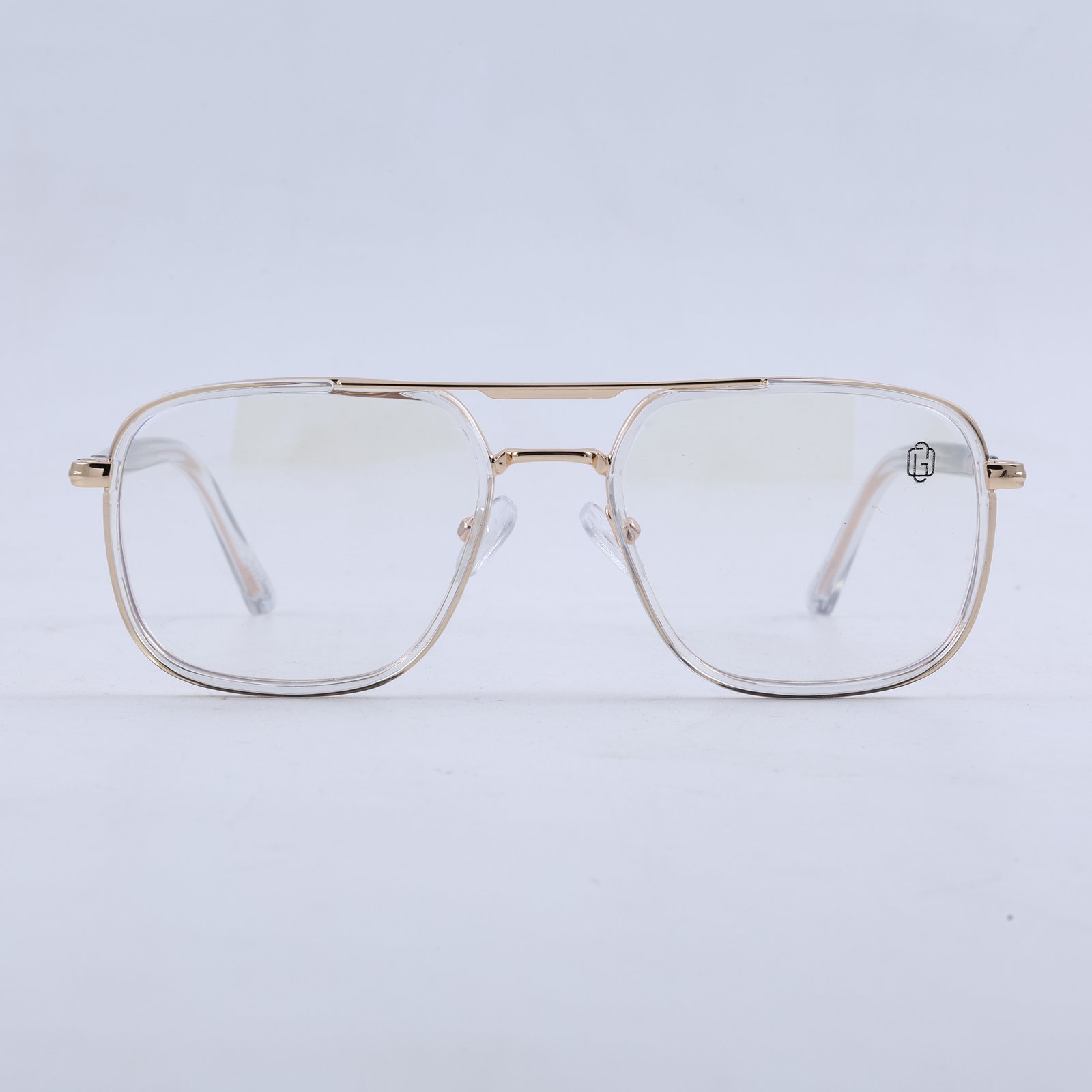 OG Crystal Sovereign | Luxury Transparent Gold Navigator Frame Eyewear