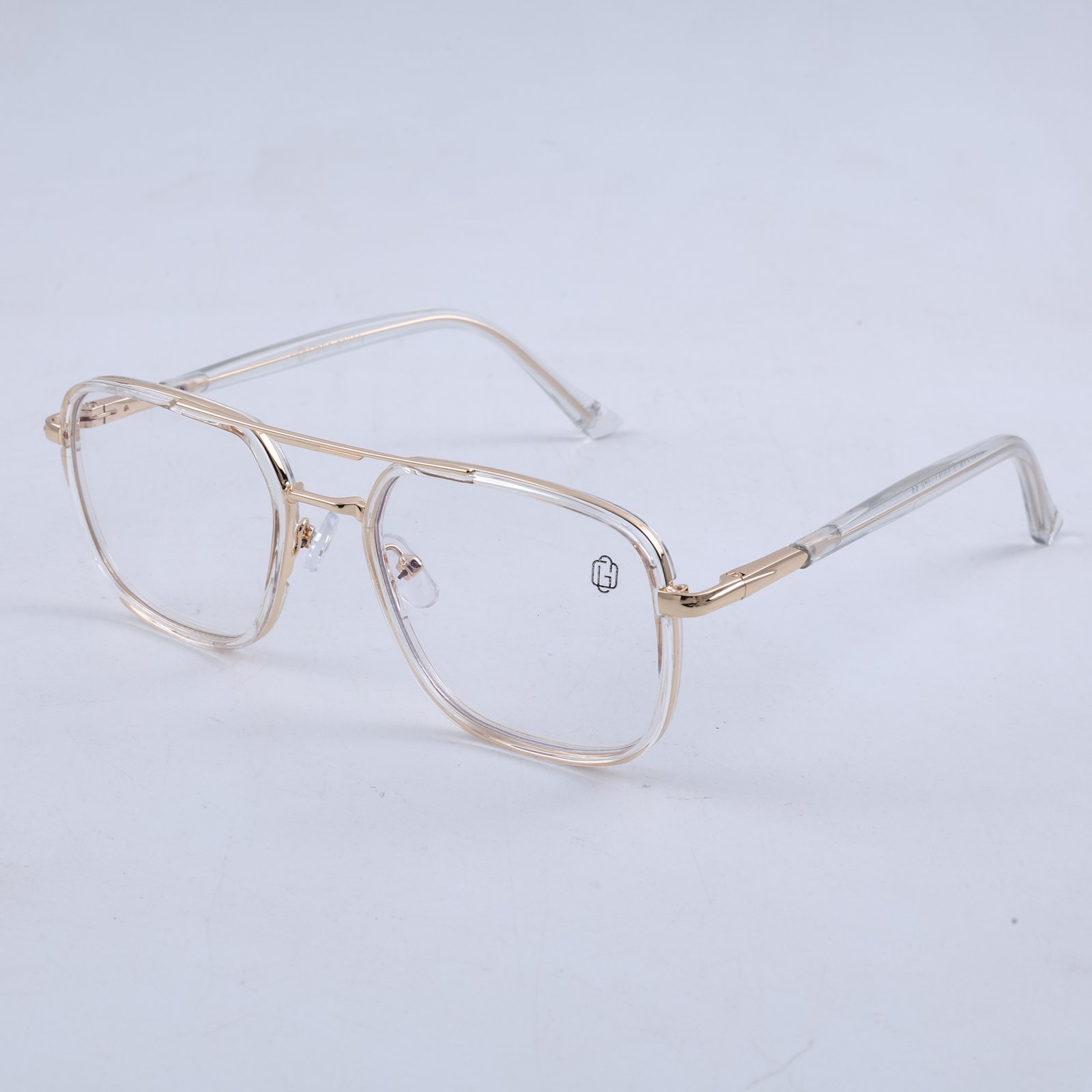 OG Crystal Sovereign | Luxury Transparent Gold Navigator Frame Eyewear