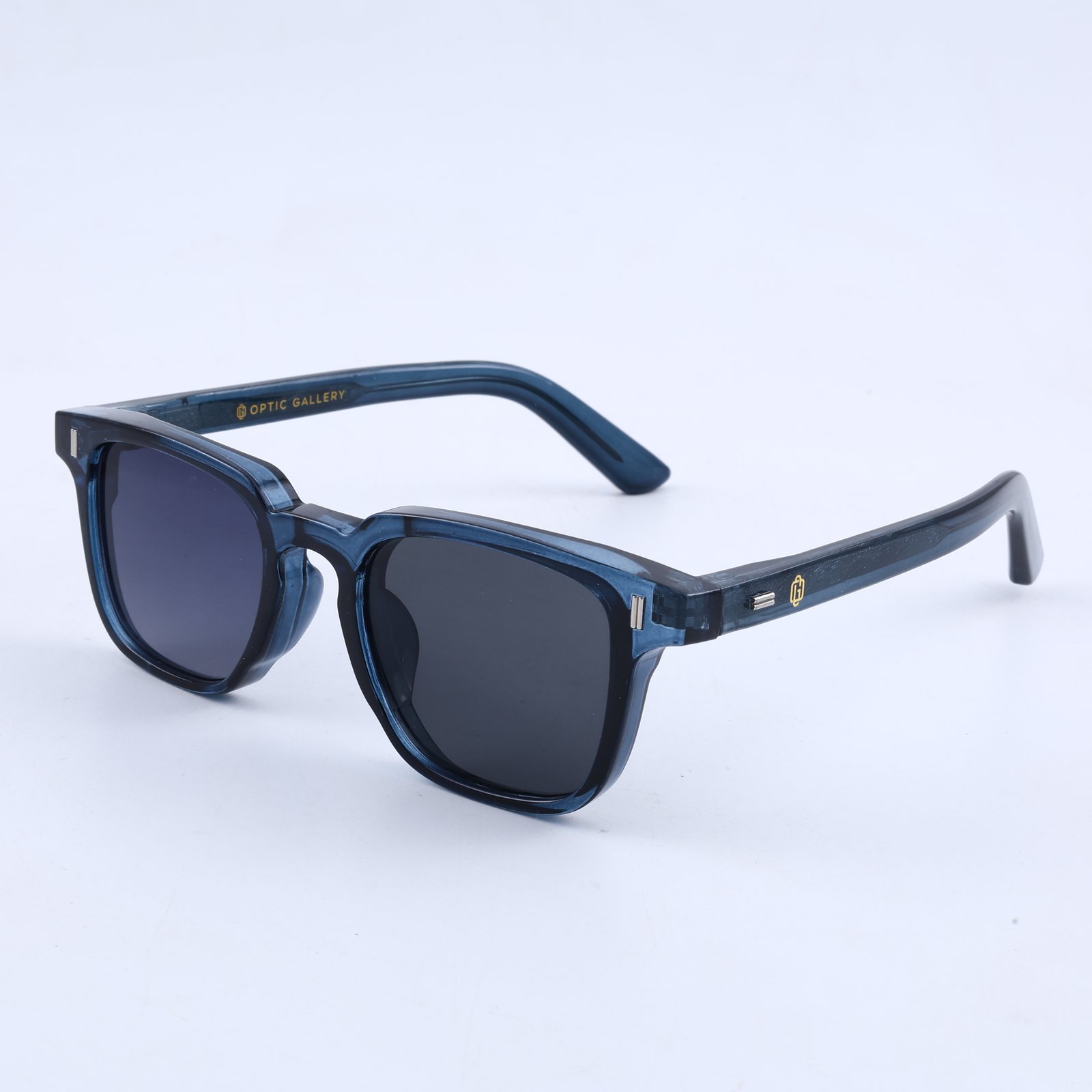 OG Desert Moss | Honey Crystal Square Sunglasses with Deep Green Lenses