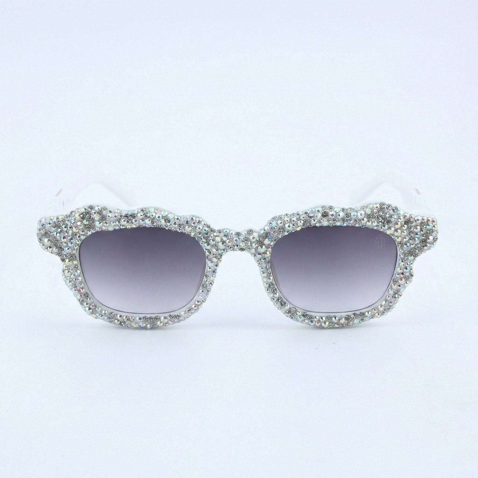 OG Diamond Frost | Crystal-Studded White Luxe Statement Sunglasses