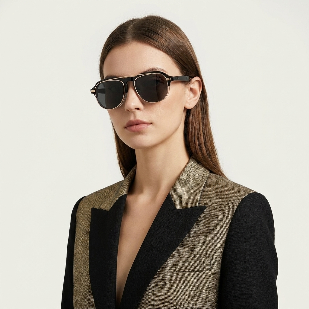 OG Eclipse Clip-On | Premium Black & Gold Magnetic Clip-On Eyeglasses with Dual-Layer Luxury Frame Design