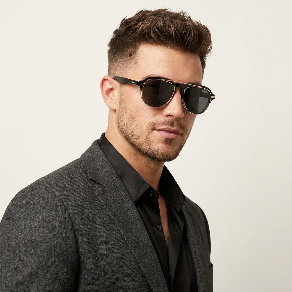 OG Eclipse Clip-On | Premium Black & Gold Magnetic Clip-On Eyeglasses with Dual-Layer Luxury Frame Design