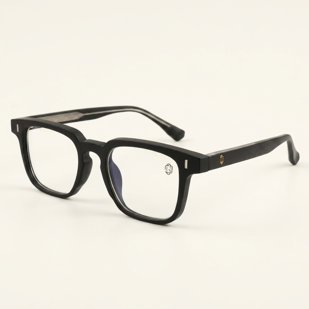 OG Eclipse Sovereign | Luxury Matte Black Optical Frame with Signature Gold Crest