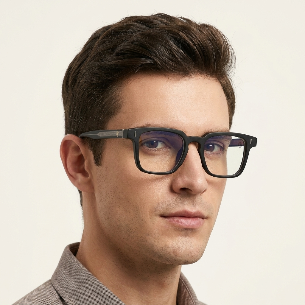 OG Eclipse Sovereign | Luxury Matte Black Optical Frame with Signature Gold Crest