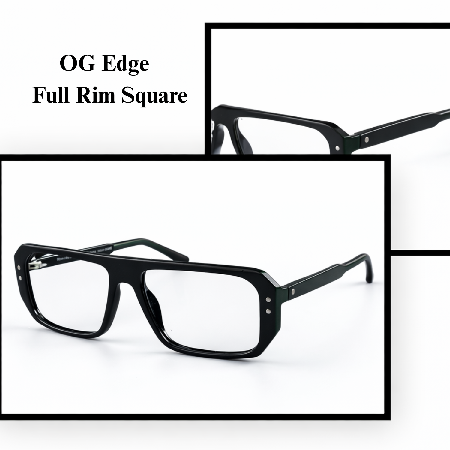 OG Edge Full Rim Square Eyeglasses | Premium Sharp Design Optical Frame for Men