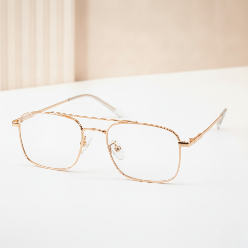 OG Elite Metal Aviator Square Full Rim Eyeglasses for Men