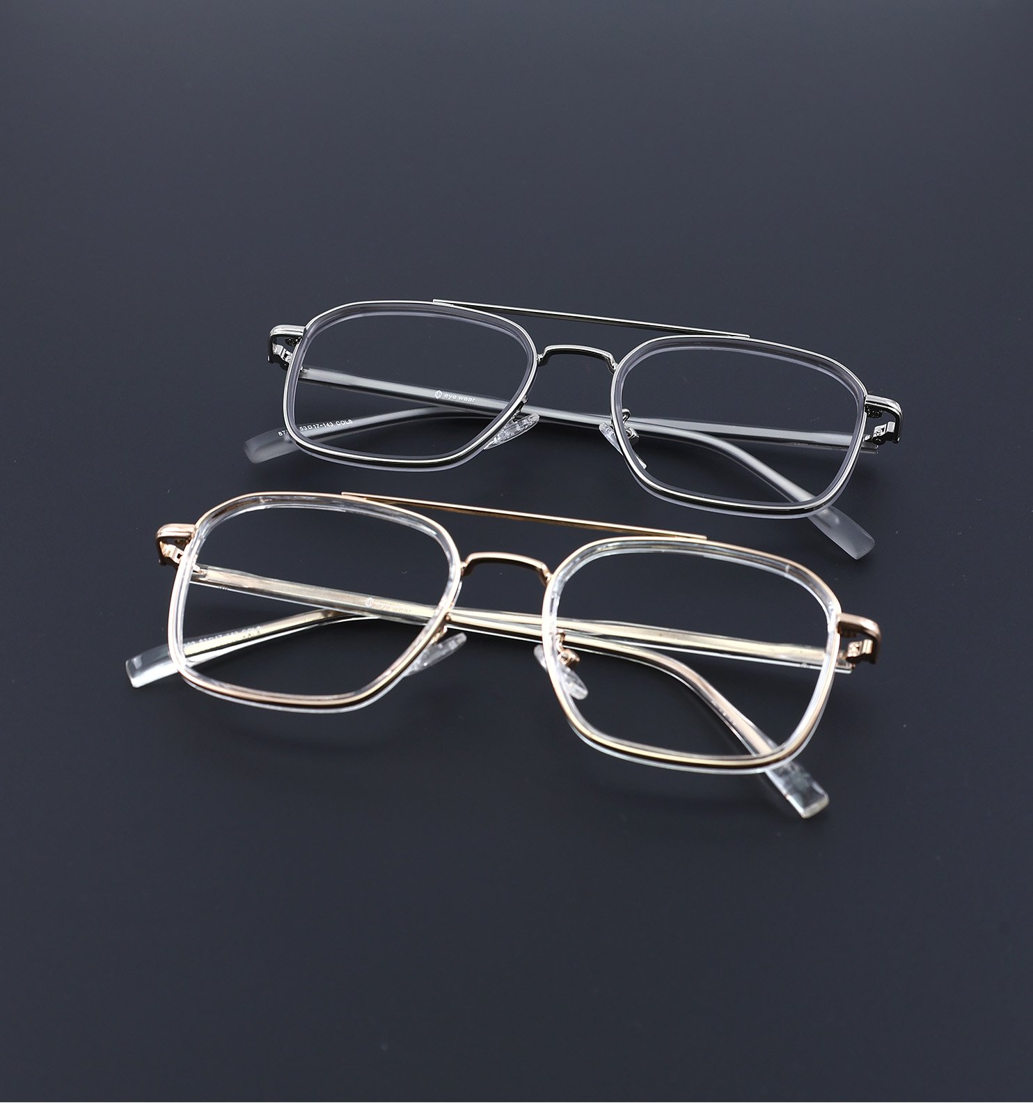 OG Elite Metal Aviator Square Full Rim Eyeglasses for Men