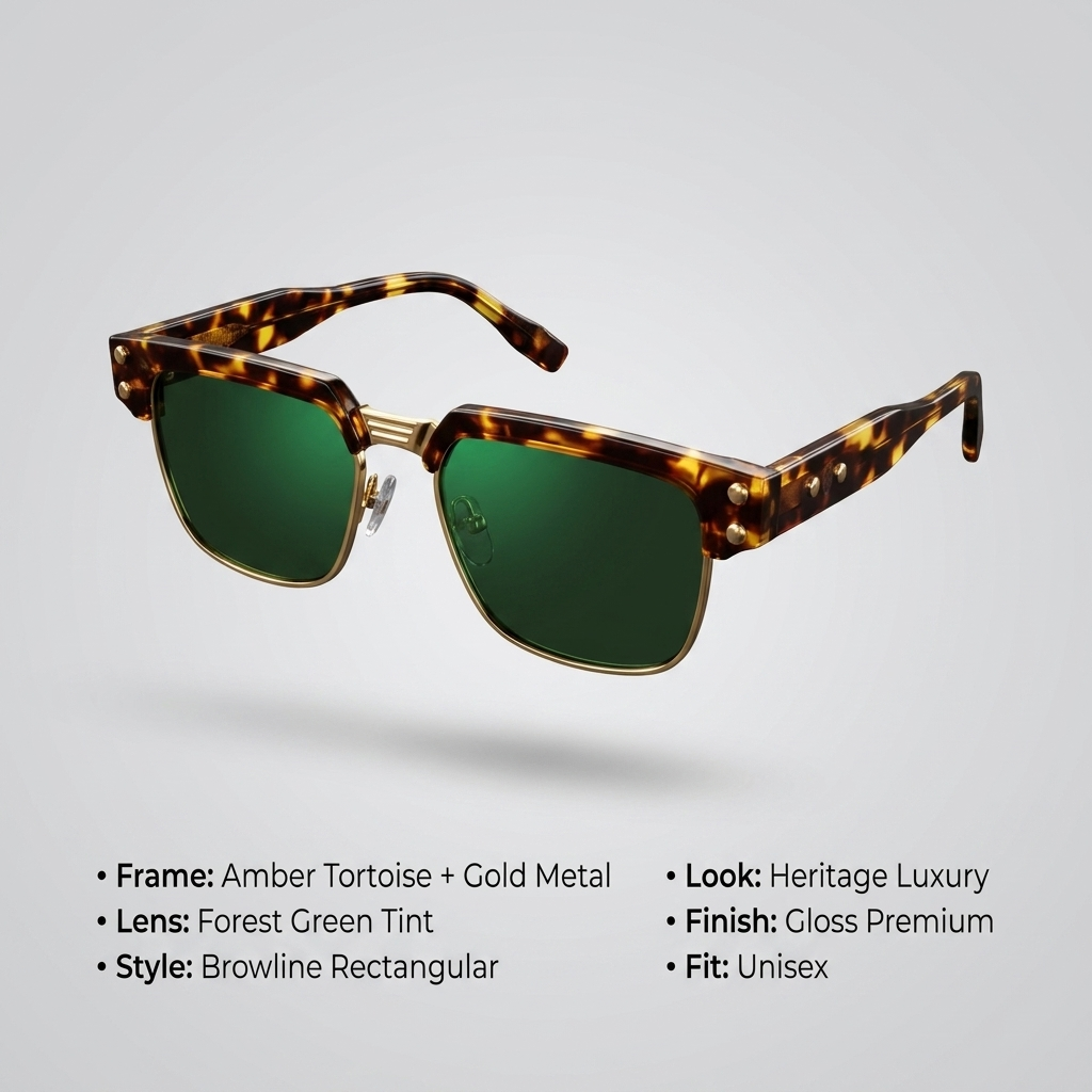 OG Emerald Crest | Green Marble Browline Gradient Sunglasses