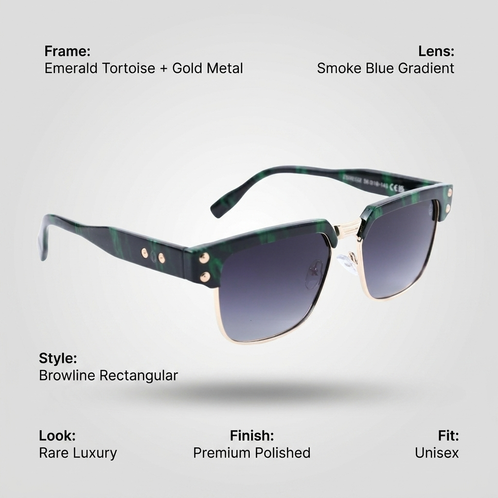 OG Emerald Crest | Green Marble Browline Gradient Sunglasses