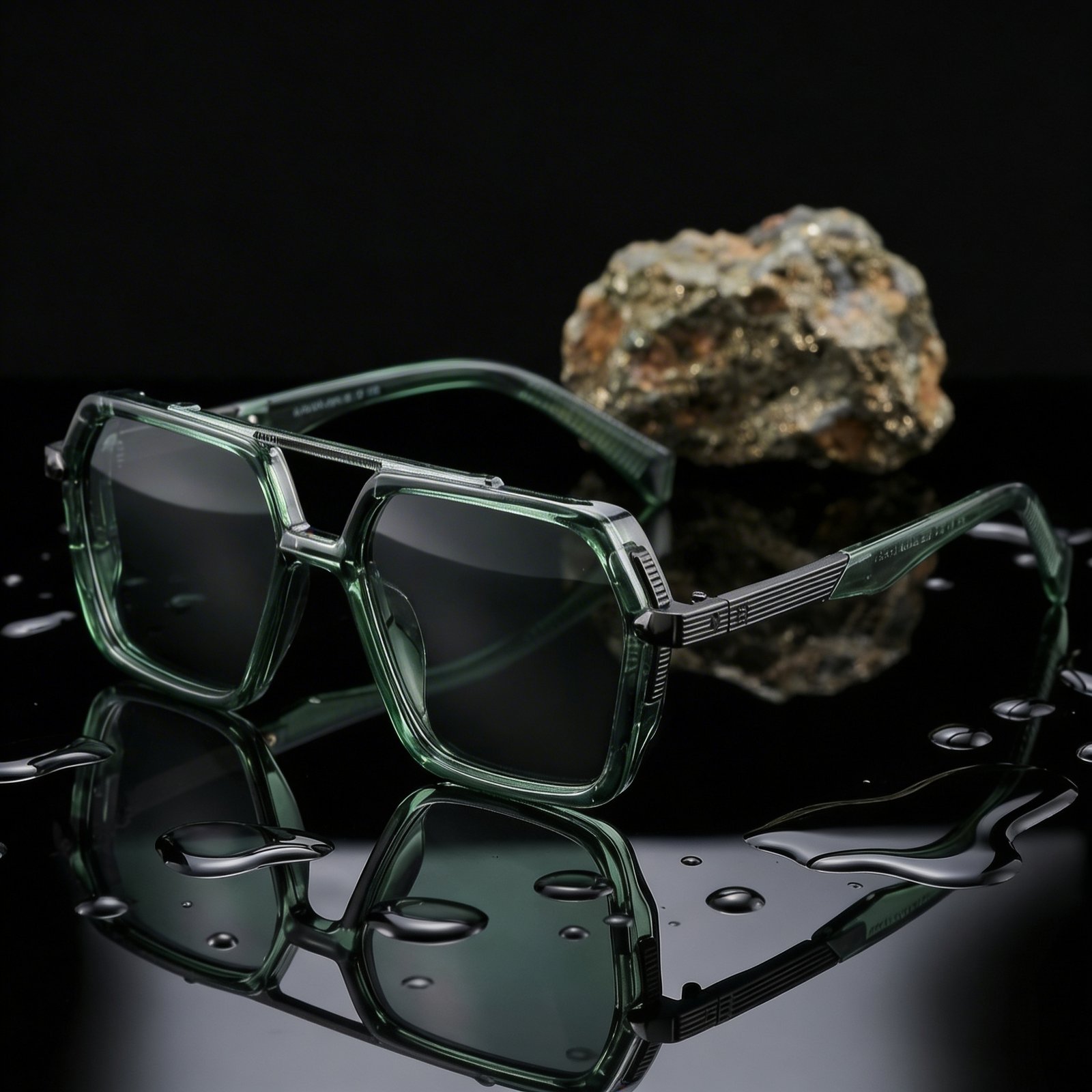 OG Emerald Edge Full Rim Square Eyeglasses | Transparent Premium Bold Optical Frame for Men