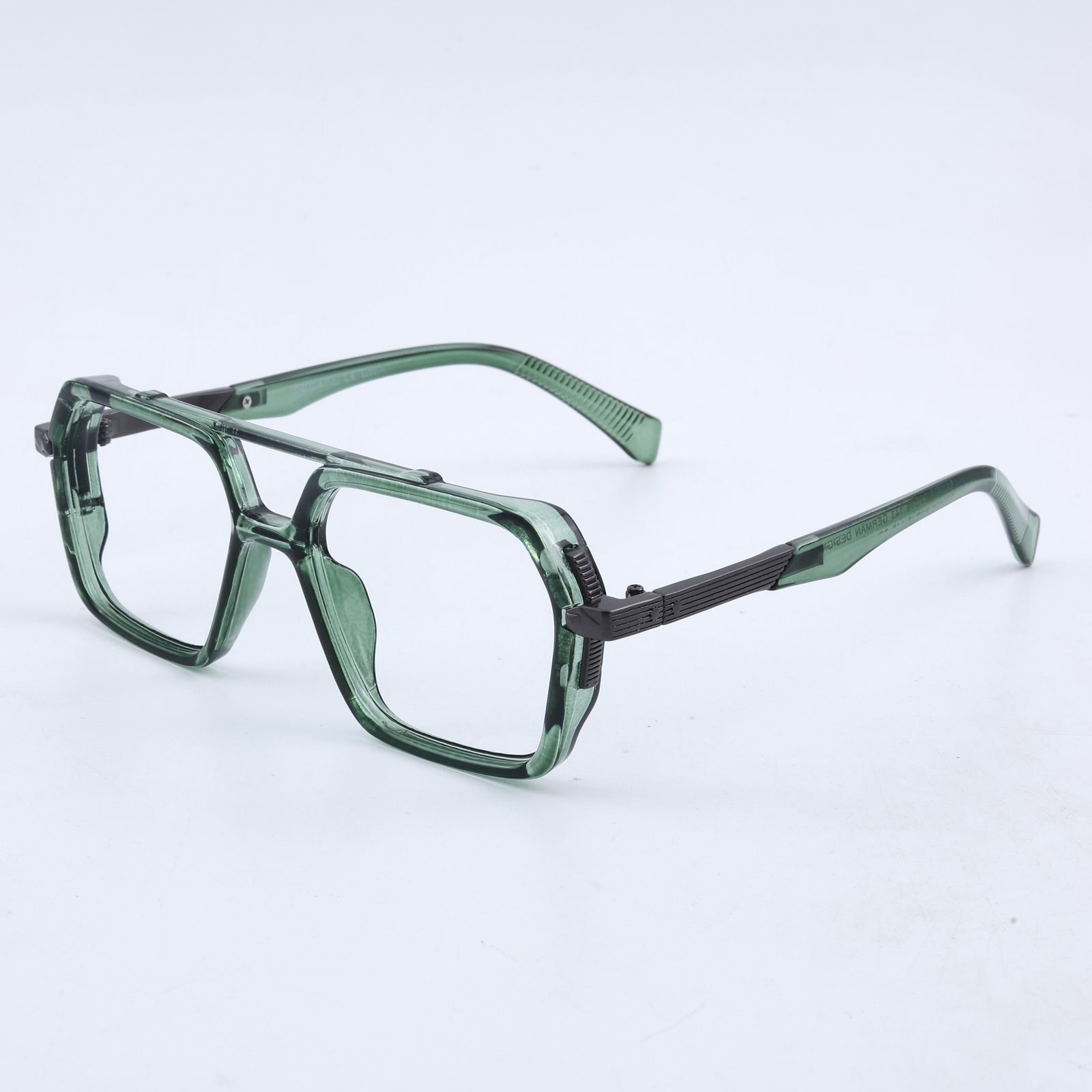 OG Emerald Edge Full Rim Square Eyeglasses | Transparent Premium Bold Optical Frame for Men