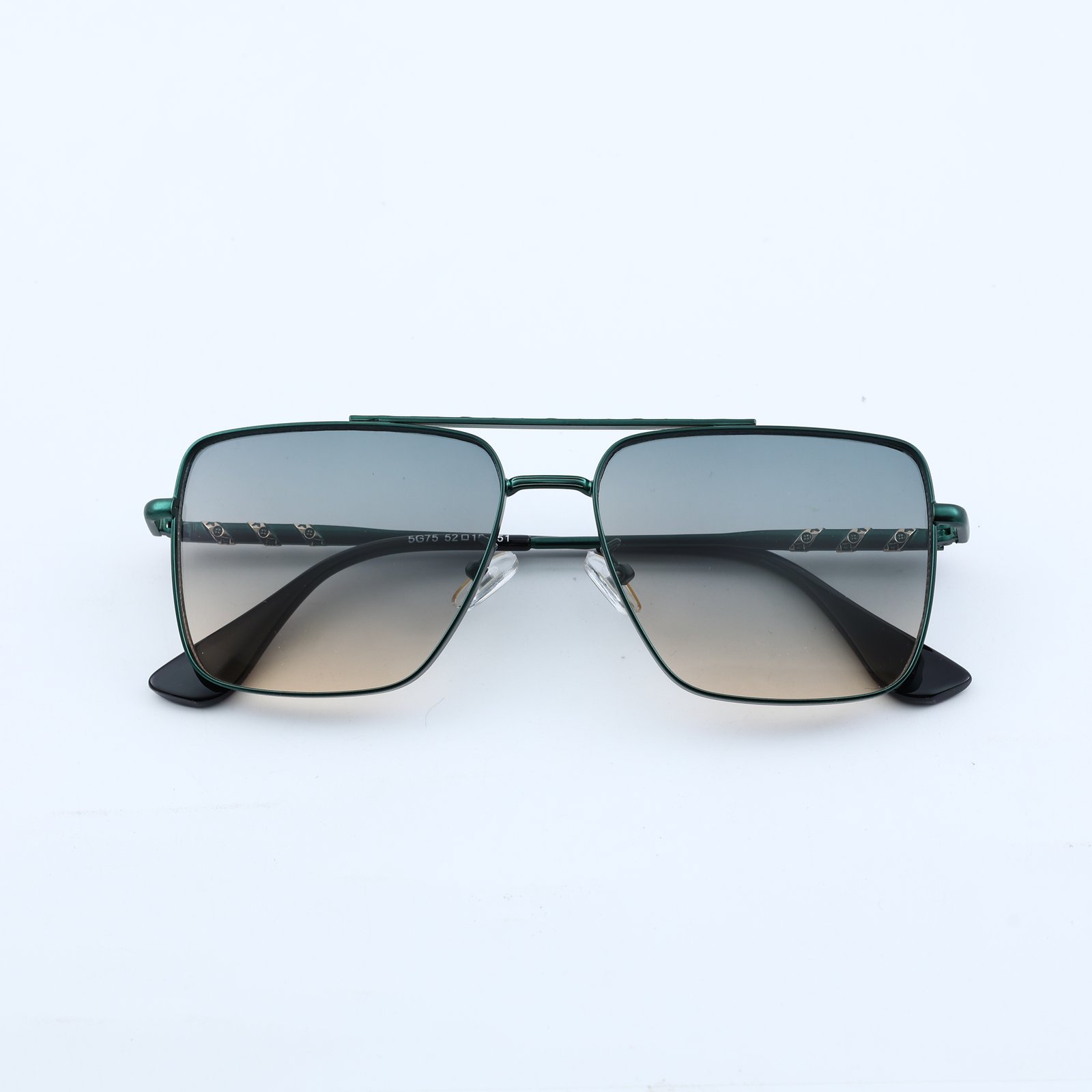 OG Emerald Glide | Green Metal Square Gradient Sunglasses