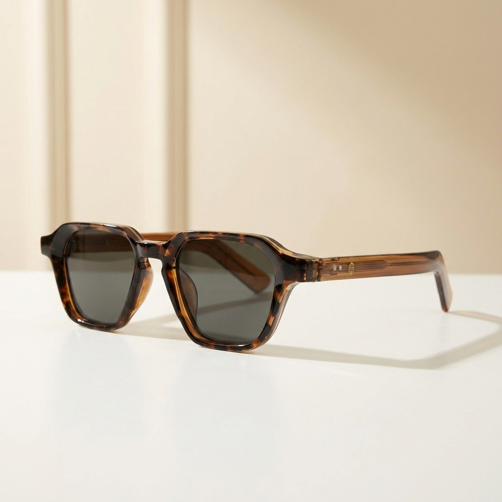 OG Emerald Monarch | Luxury Silver Geometric Sunglasses with Sage Green Crystal Lenses