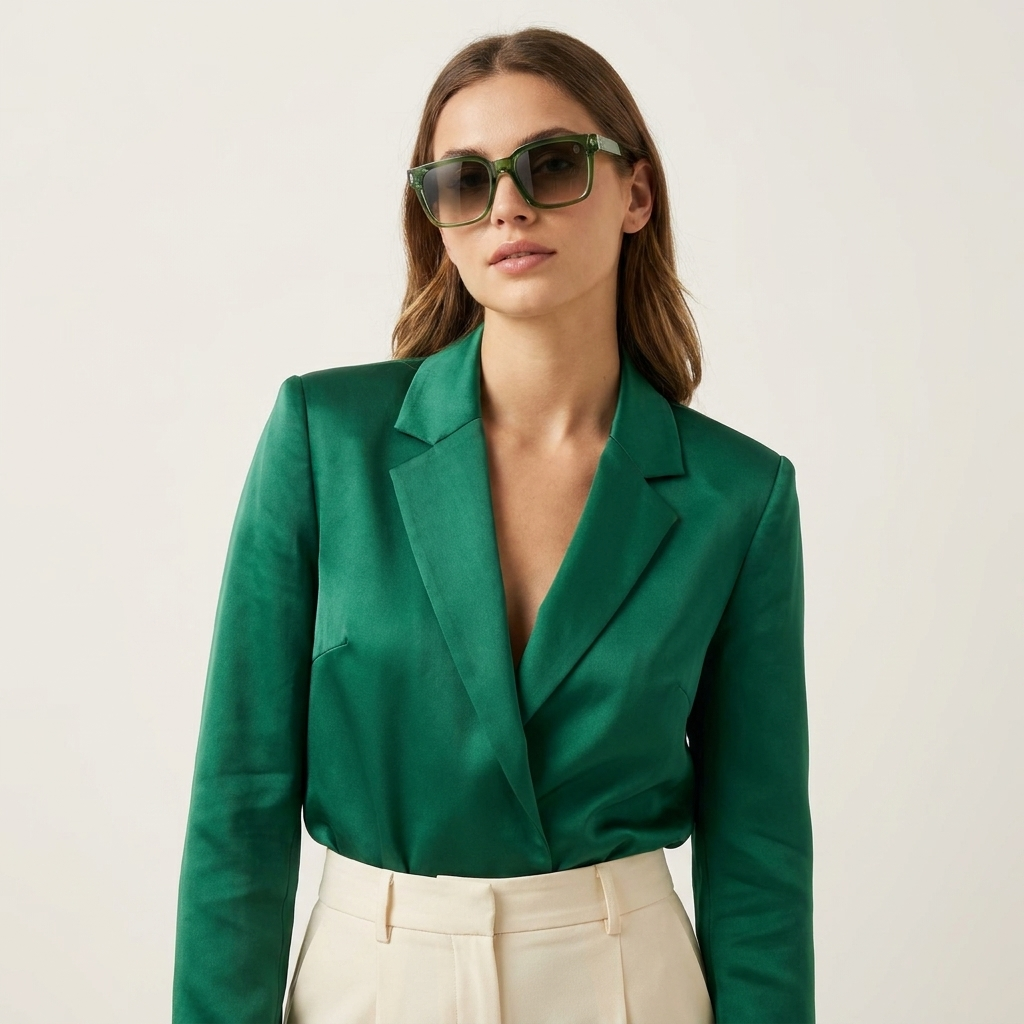 OG Emerald Prestige | Luxury Crystal Green Square Sunglasses with Smoke Gradient Lenses