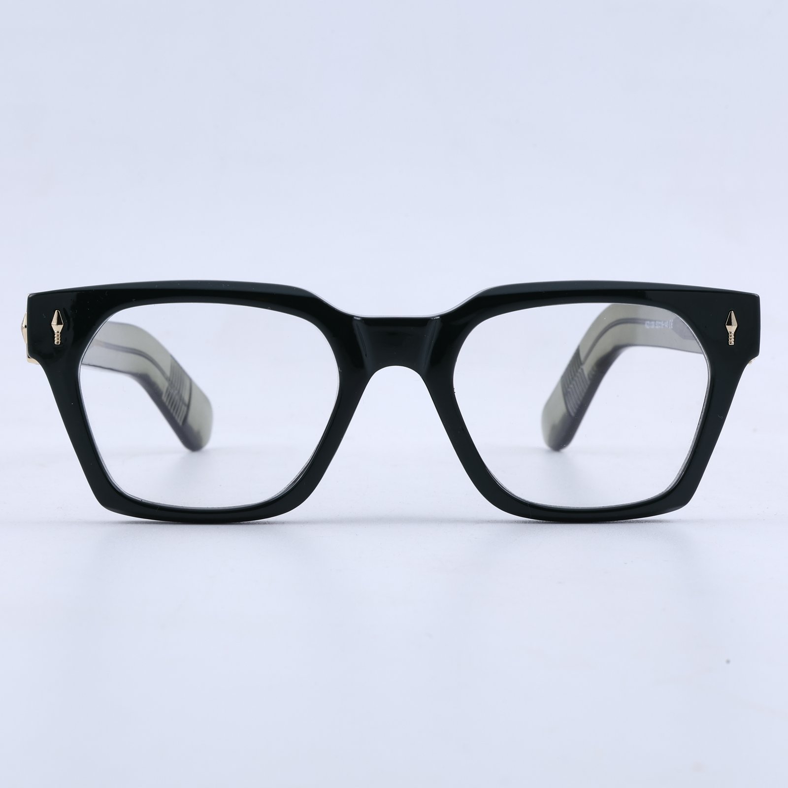 OG Emerald Smoke | Matte Deep Green Eyeglasses with Crystal Olive Temples & Gold Crest Hinges