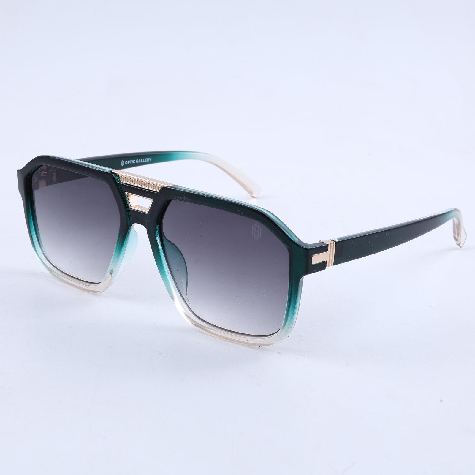 OG Emerald Sovereign | Luxury Emerald Fade Oversized Square Sunglasses with Smoke Gradient Lenses