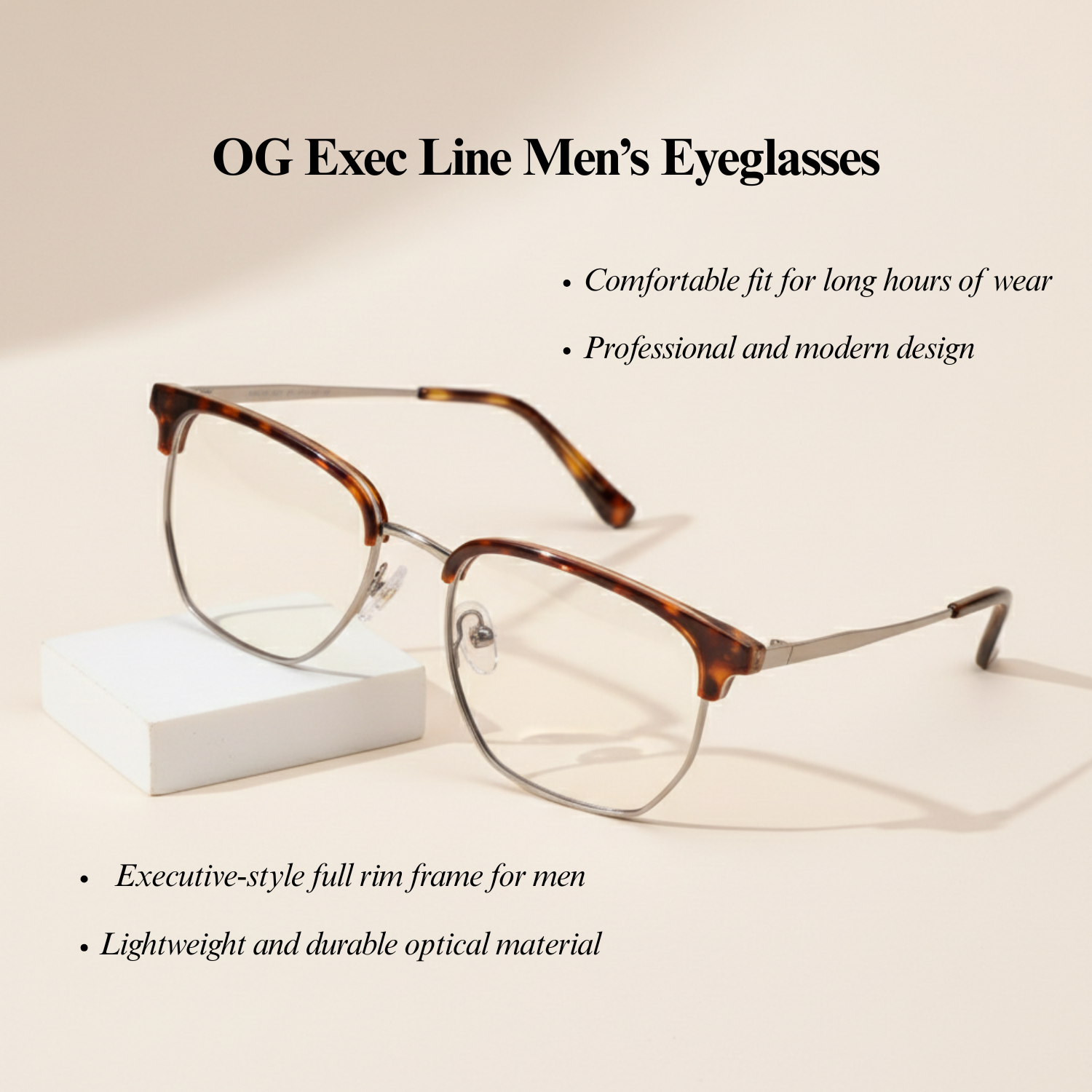 OG Exec Line Men’s Eyeglasses | Premium Full Rim Optical Frame