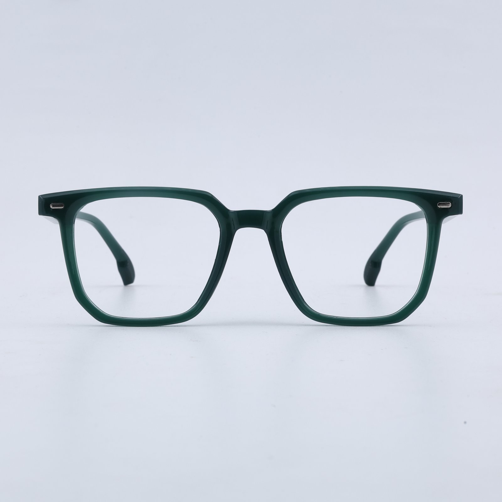 OG Forest Edge Full Rim Square Eyeglasses | Premium Matte Green Lightweight Optical Frame for Men