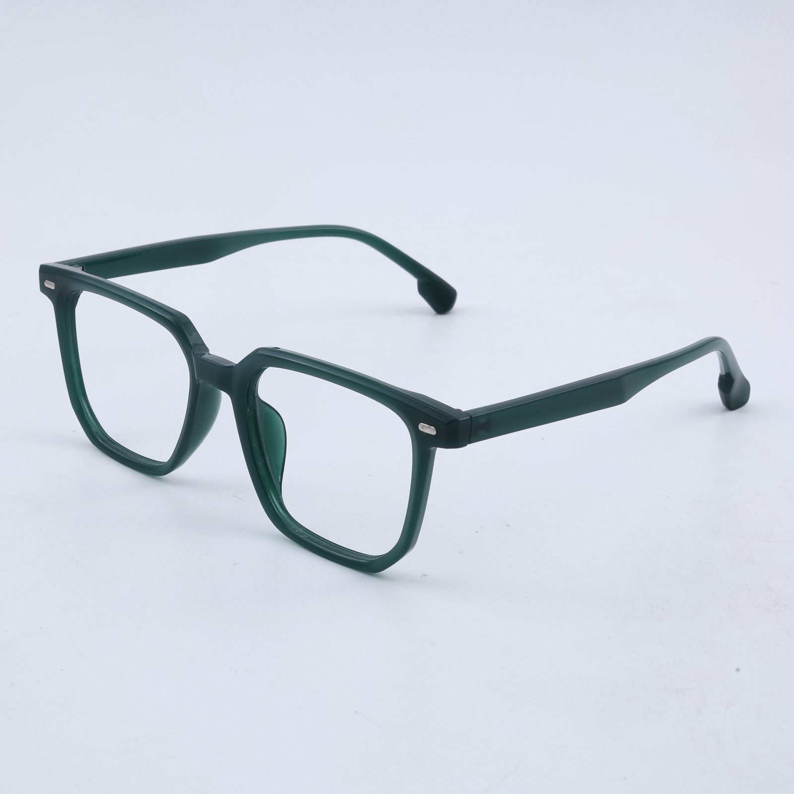 OG Forest Edge Full Rim Square Eyeglasses | Premium Matte Green Lightweight Optical Frame for Men