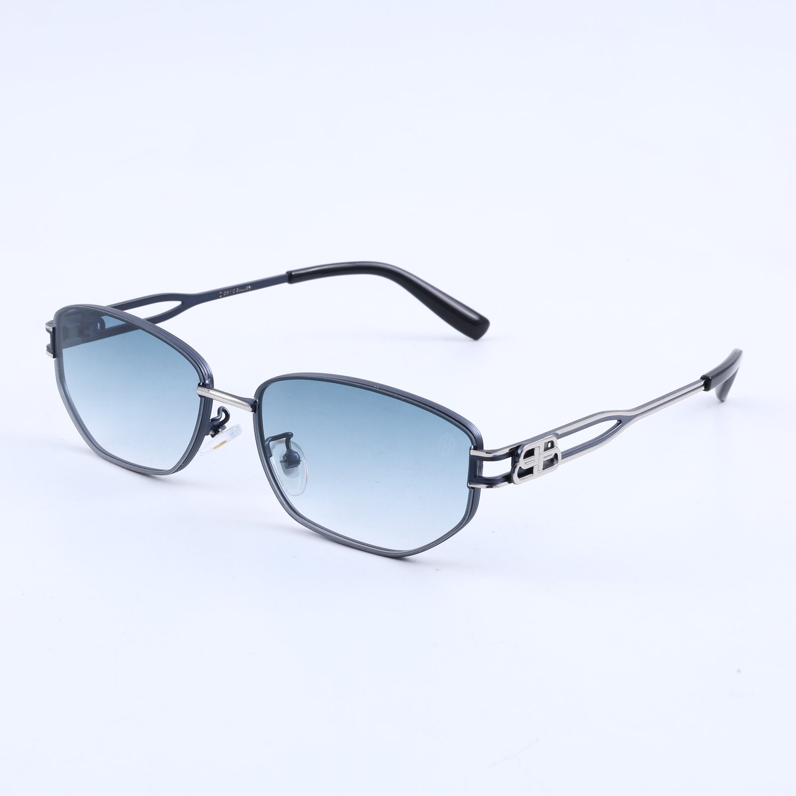OG Frost Edge | Silver Slim Frame Sunglasses with Ice Blue Gradient Lenses