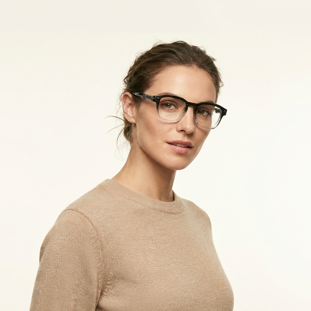 OG Frost Fade Full Rim Square Eyeglasses | Premium Dual-Tone Transparent Optical Frame for Men