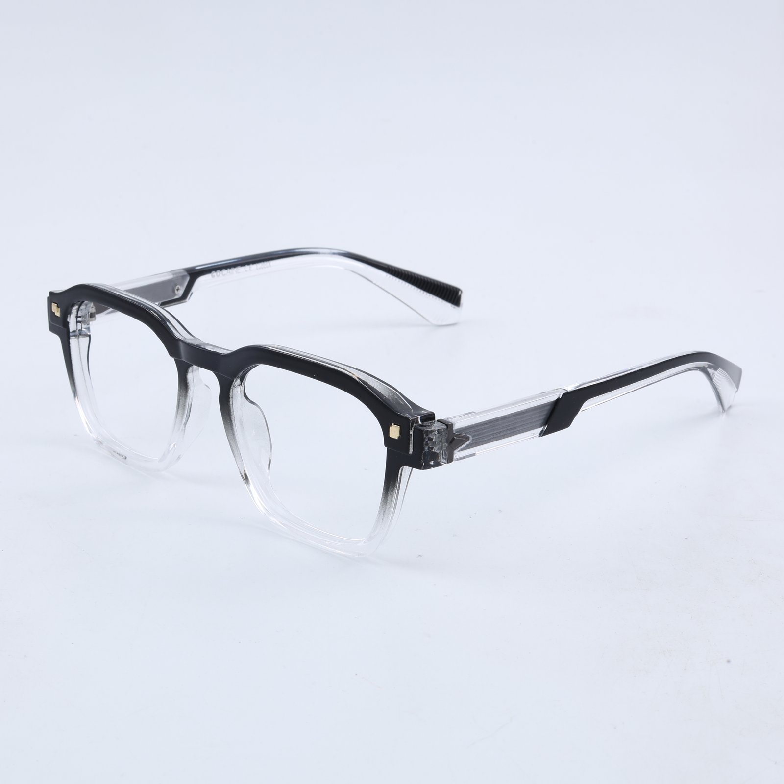 OG Frost Fade Full Rim Square Eyeglasses | Premium Dual-Tone Transparent Optical Frame for Men