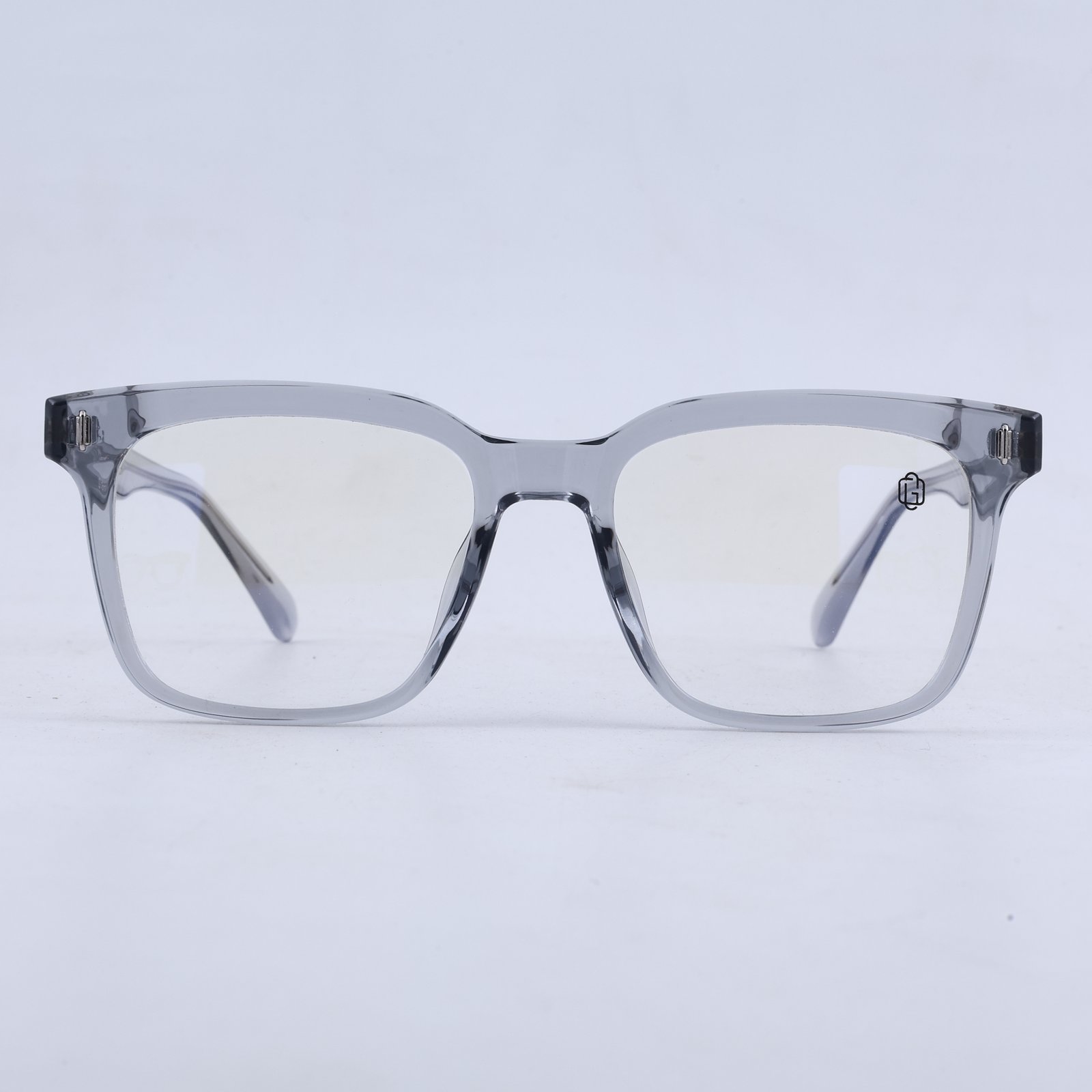 OG Frost Sovereign | Luxury Crystal Ice Square Eyeglasses with Royal Silver Signature Temples