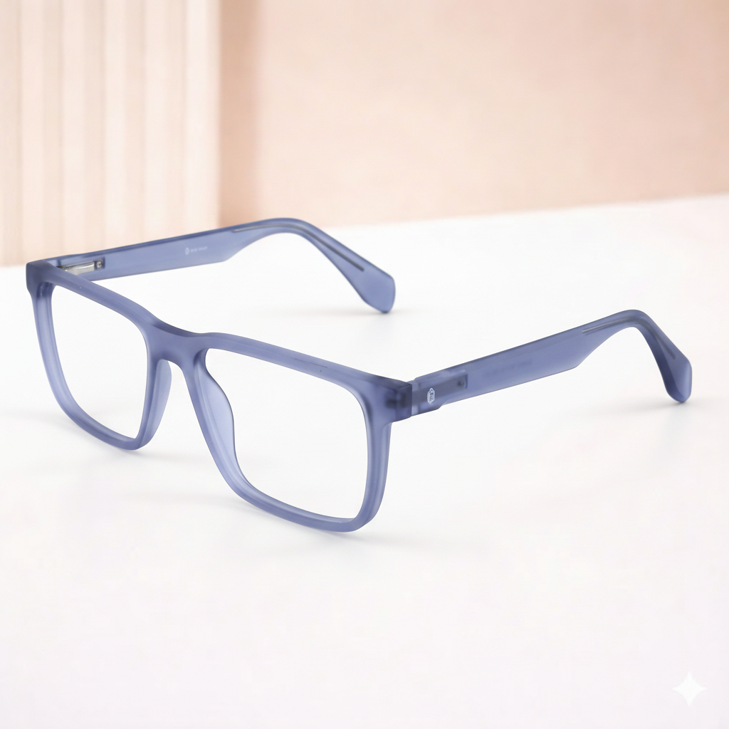 OG Frost Square Full Rim Eyeglasses – Premium Frosted Square Frame for Men