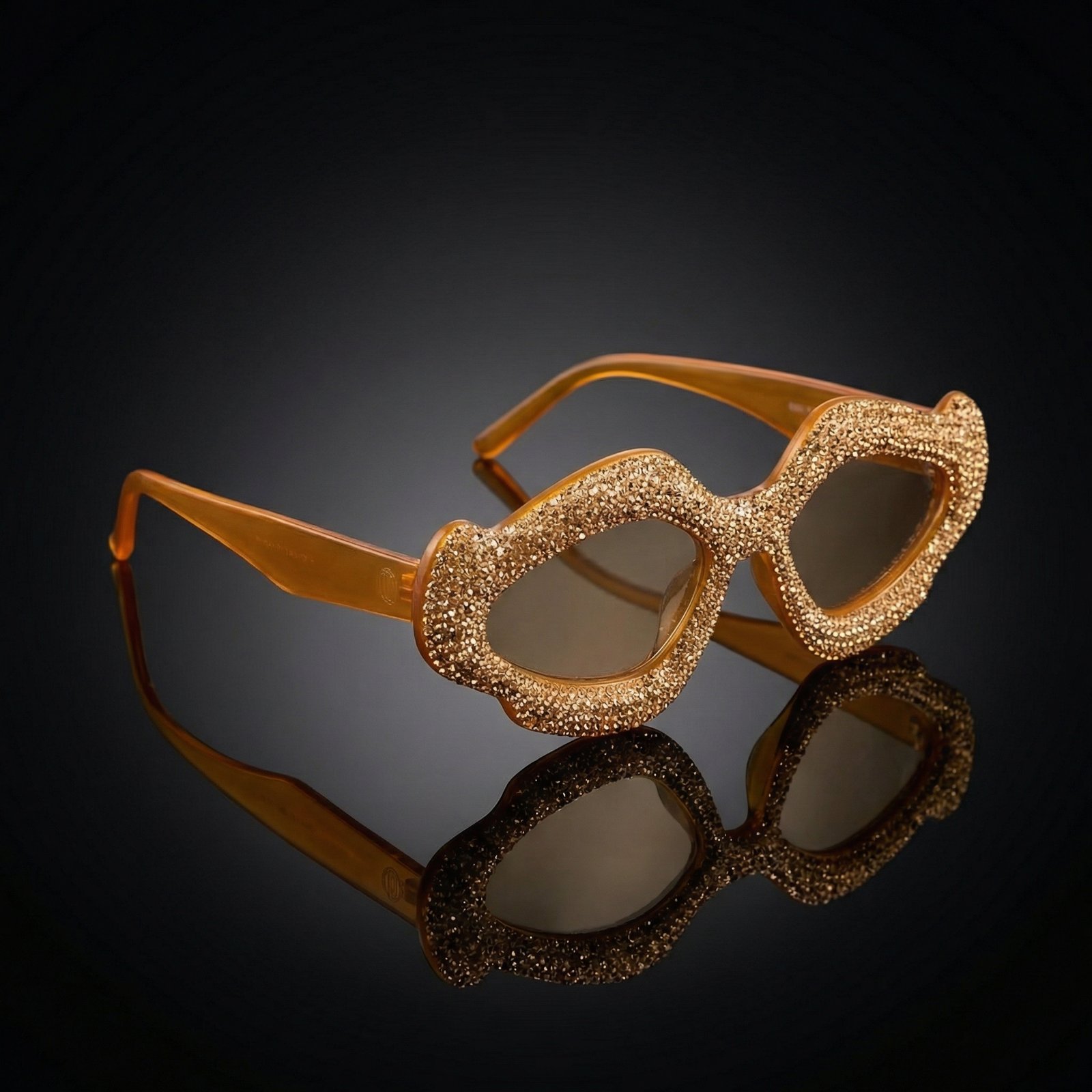 OG Golden Diva Oval Sunglasses | Gold Crystal Embellished Luxury Fashion Shades for Women
