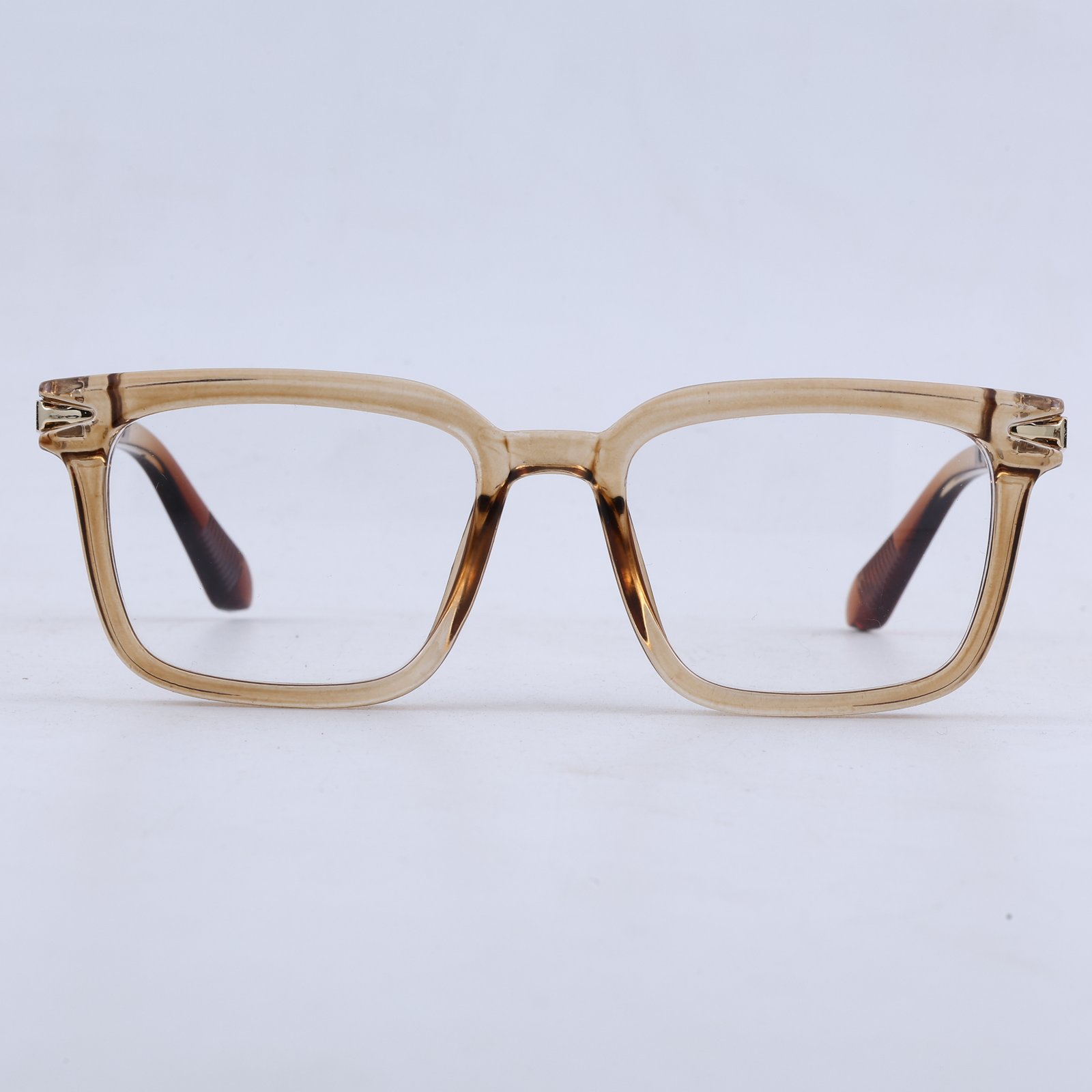 OG Golden Heir | Luxury Crystal Champagne Square Eyeglasses with Imperial Gold Temples