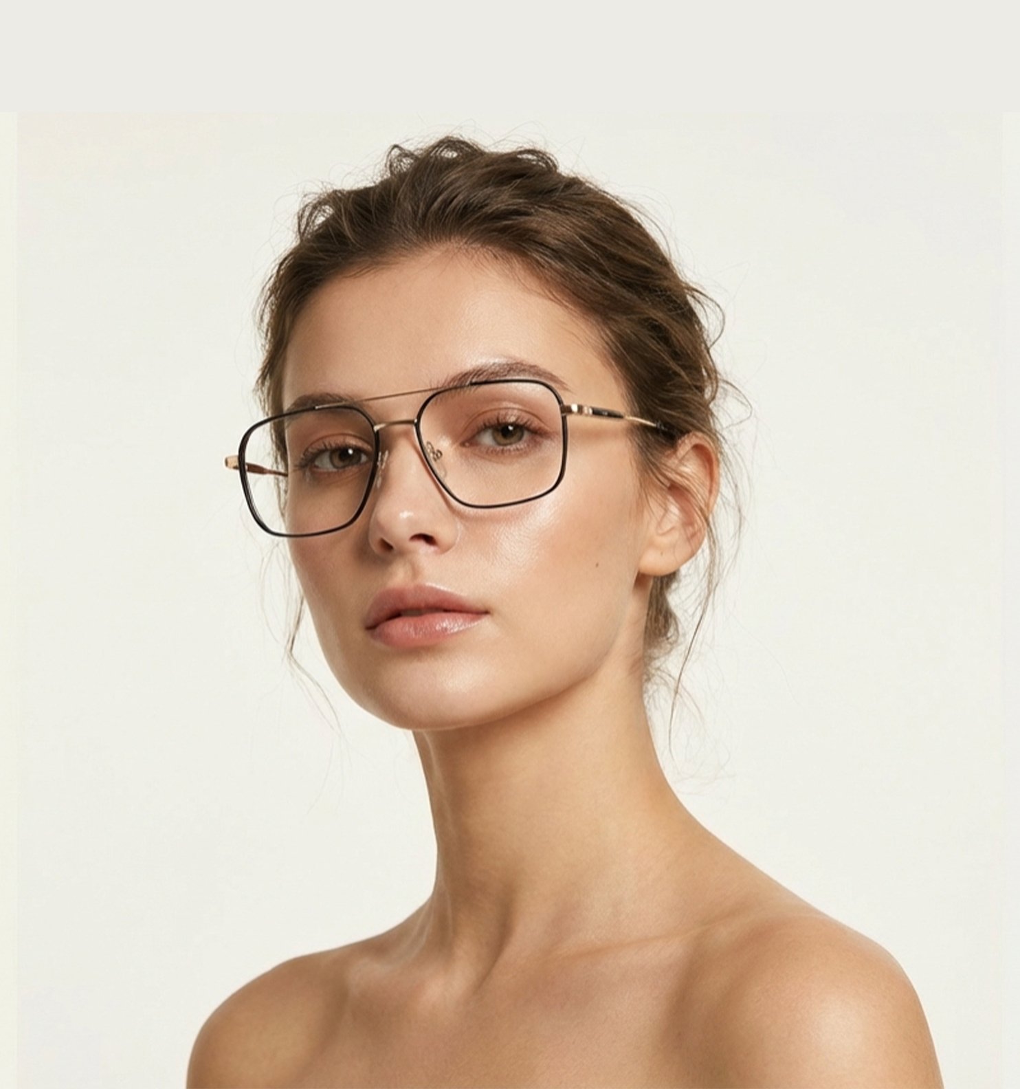 OG Goldline Square Full Rim Eyeglasses | Premium Golden Accent Optical Frame