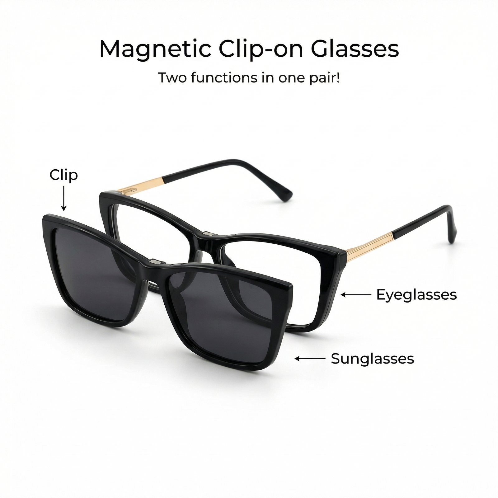 OG Graphite Grace | Black Frame Square Eyeglasses