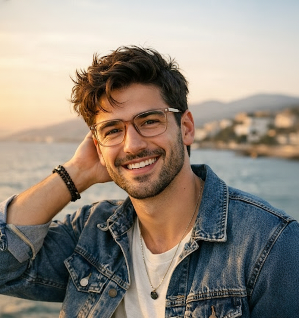 OG Halo Full Rim Square Eyeglasses | Premium Lightweight Square Optical Frame for Men