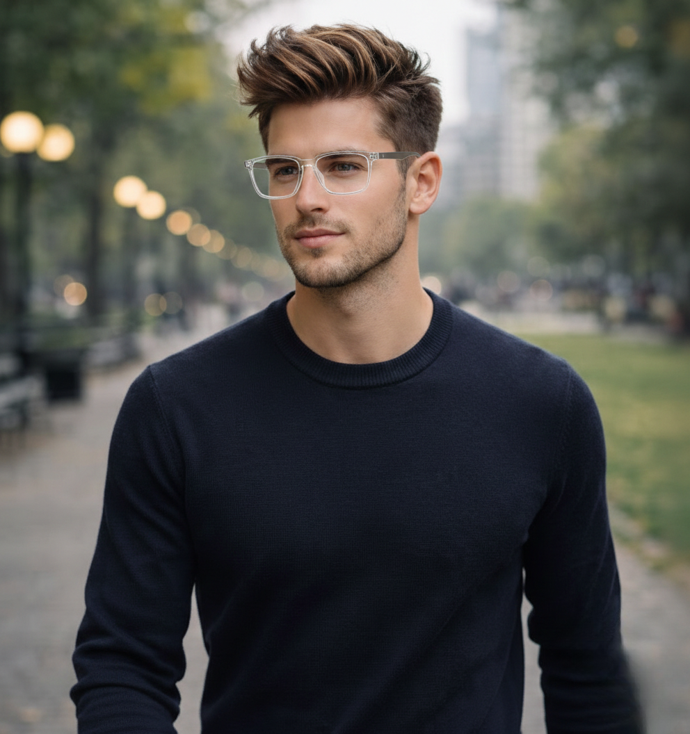 OG Halo Full Rim Square Eyeglasses | Premium Lightweight Square Optical Frame for Men