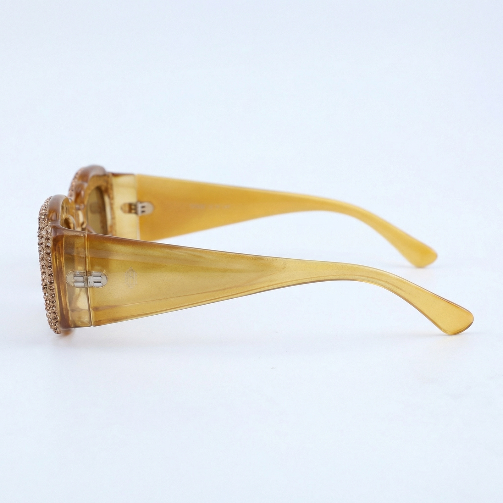 OG Honey Luxe Oval Sunglasses | Gold Crystal-Studded Premium Statement Shades for Women