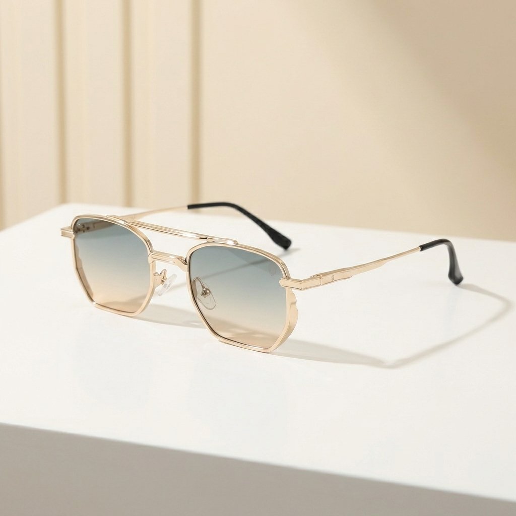 OG Horizon Luxe Bar | Gold Double Bridge Gradient Sunglasses