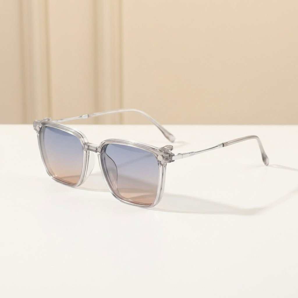 OG Ice Crystal | Clear Frame Square Sunglasses For Men