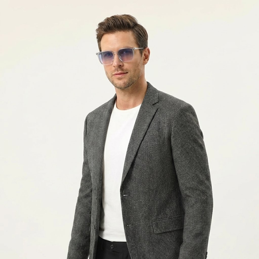 OG Ice Crystal | Clear Frame Square Sunglasses For Men