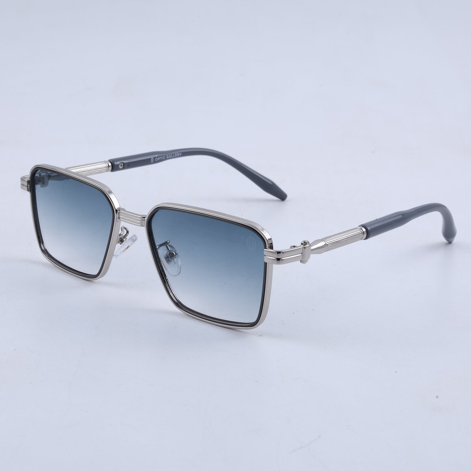 OG Ice Drift | Silver Square Sunglasses with Frost Blue Gradient Lenses