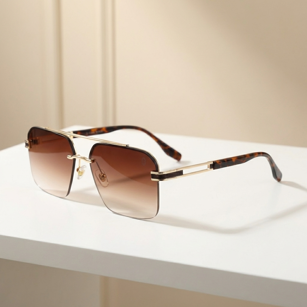 OG Ice Fade | Rimless Blue Gradient Shield Sunglasses