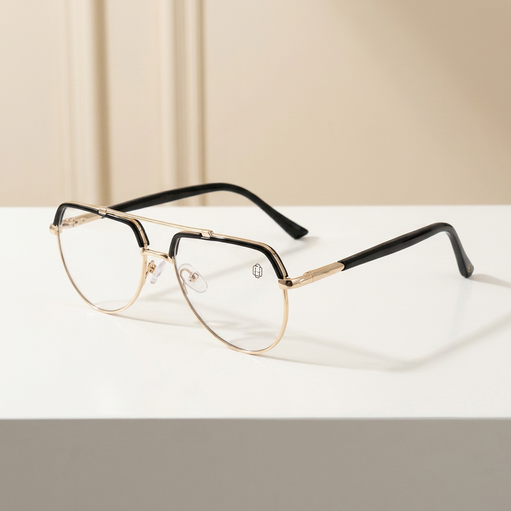 OG Imperial Crest | Luxury Gold & Black Navigator Frame Eyewear