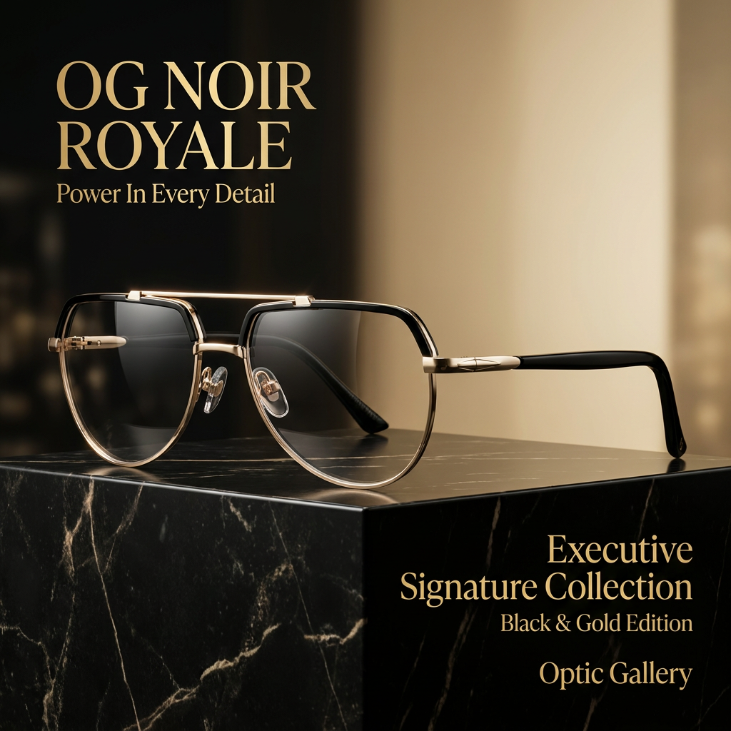 OG Imperial Crest | Luxury Gold & Black Navigator Frame Eyewear