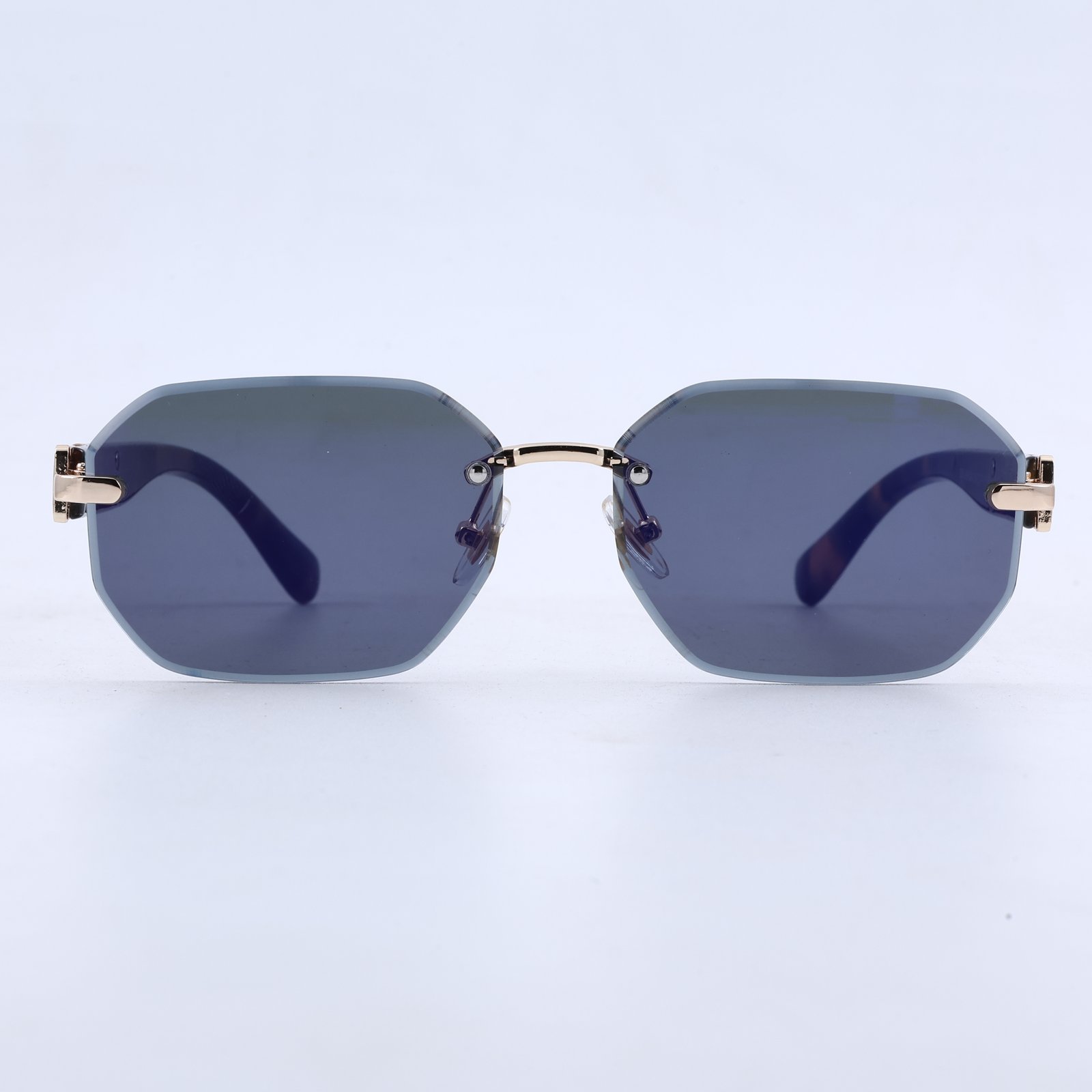 OG Imperial Noir | Luxury Rimless Black Octagonal Sunglasses with Gold Signature Temples