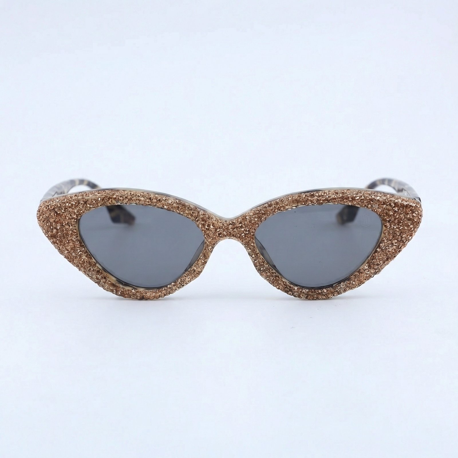OG Leopard Luxe Crystal Cat-Eye | Gold Studded Designer Statement Sunglasses