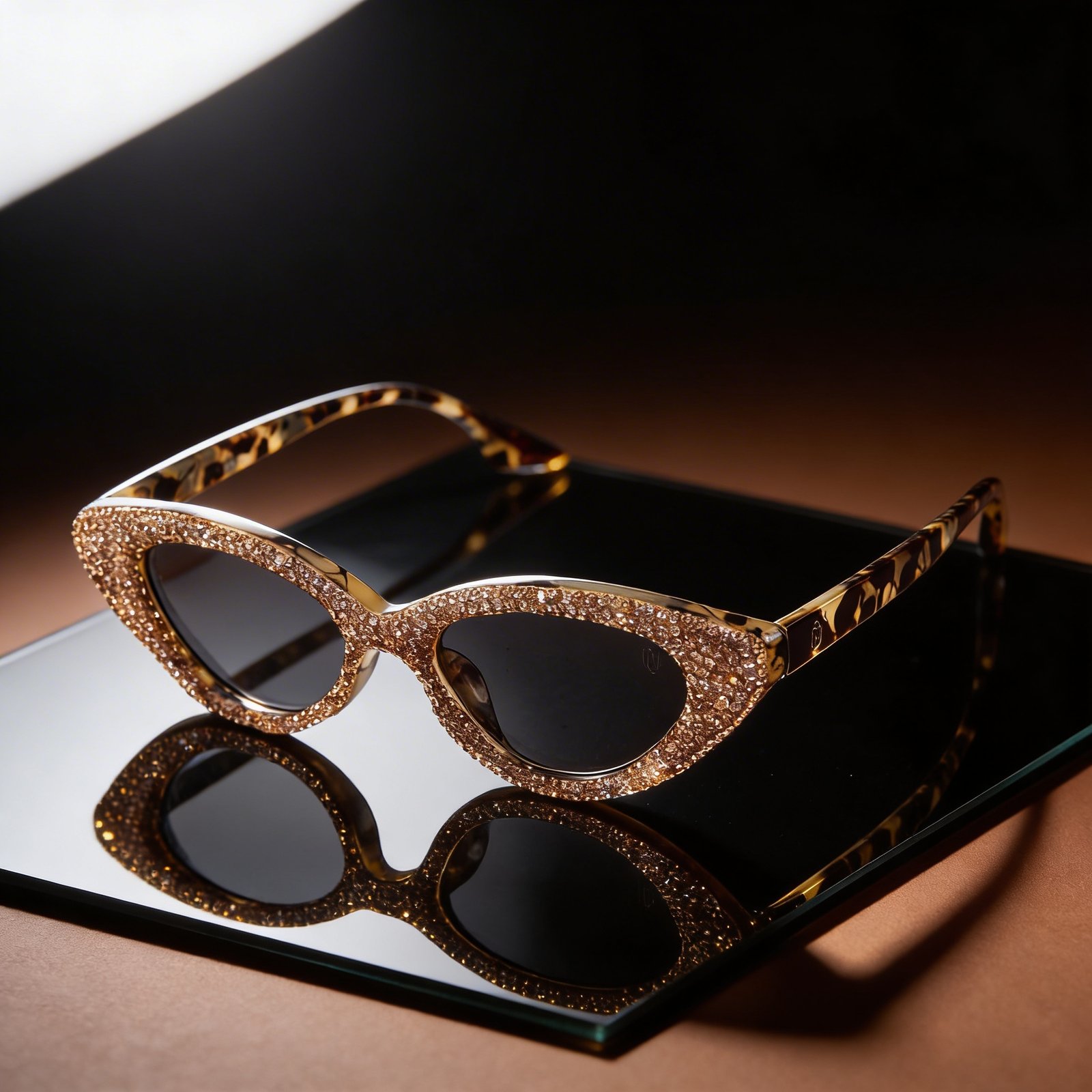 OG Leopard Luxe Crystal Cat-Eye | Gold Studded Designer Statement Sunglasses