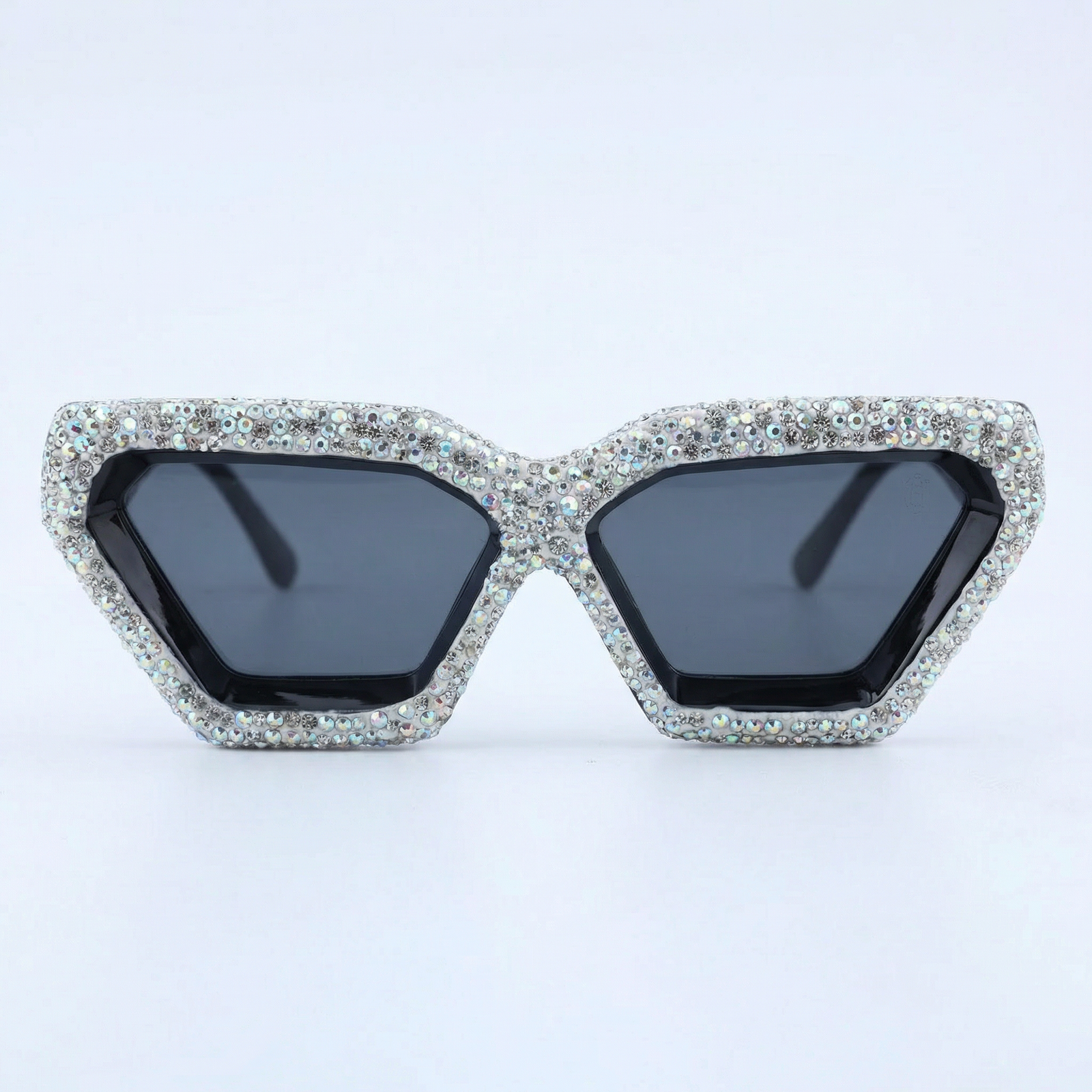 OG Ice Queen Geometric | Crystal-Studded Black Luxe Statement Sunglasses