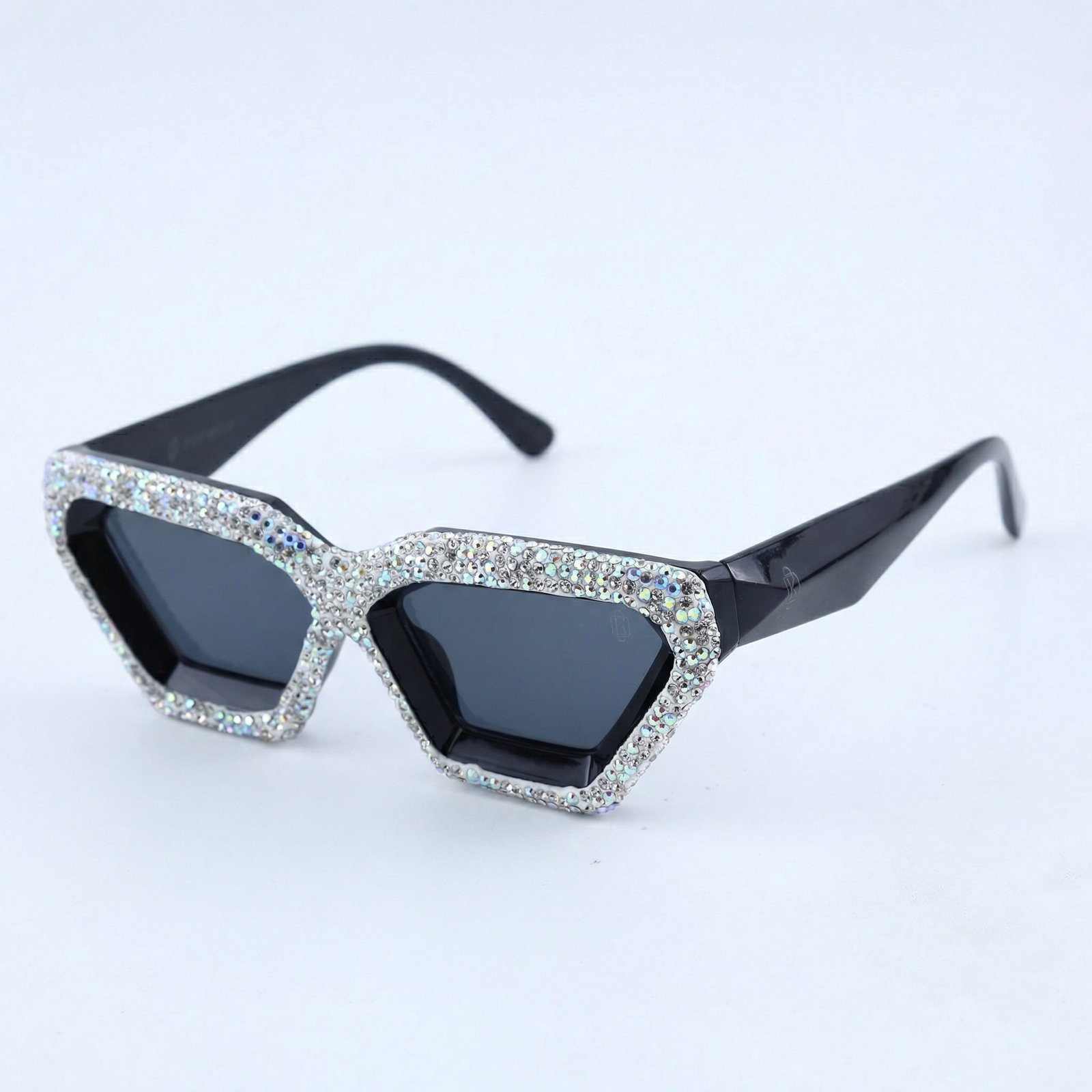 OG Ice Queen Geometric | Crystal-Studded Black Luxe Statement Sunglasses