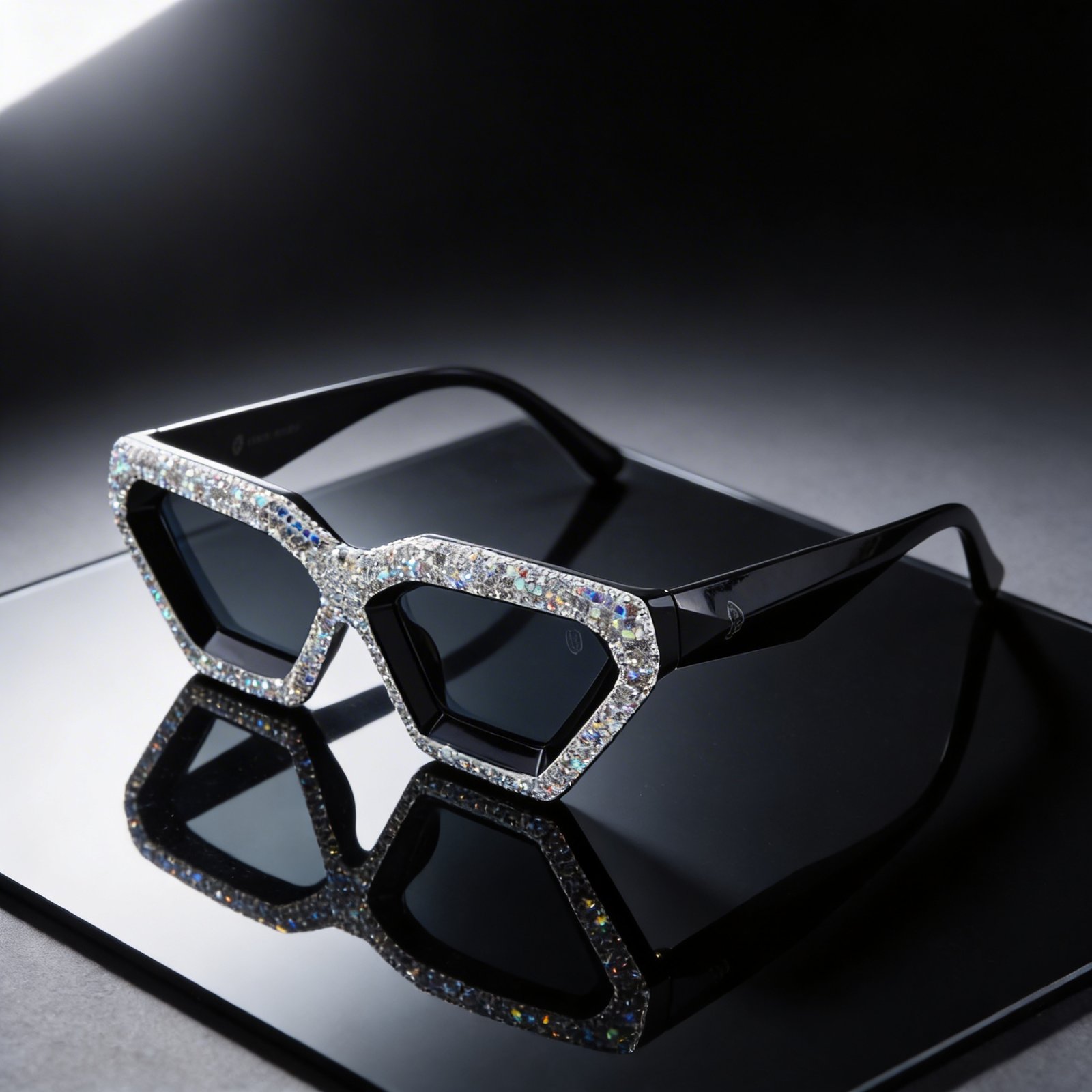 OG Ice Queen Geometric | Crystal-Studded Black Luxe Statement Sunglasses