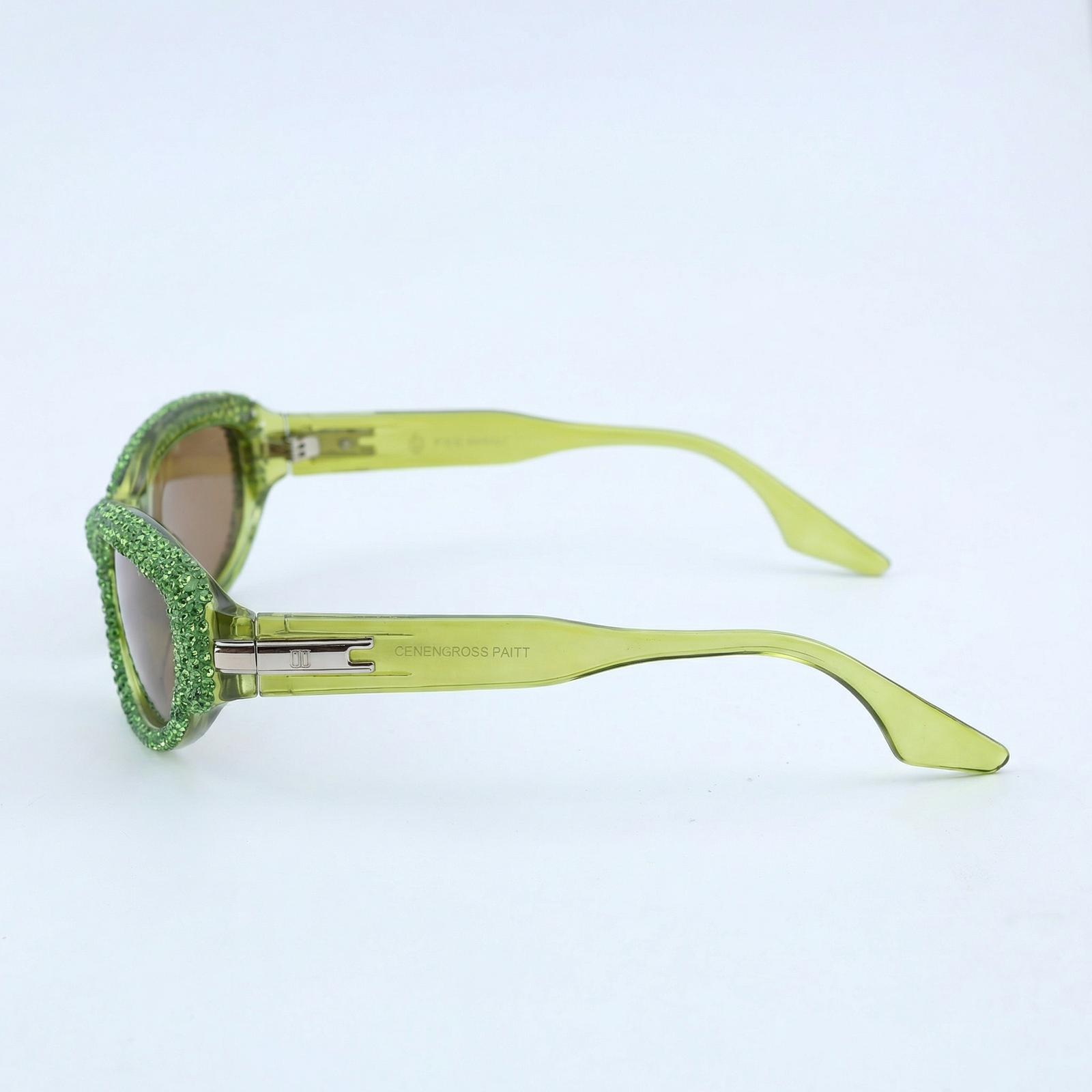 OG Lime Royale | Green Crystal-Studded Luxe Statement Sunglasses